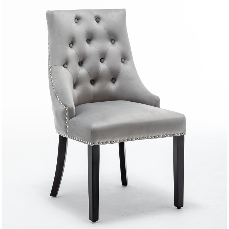 Carranza Upholstered Dining Chair, 2, Grey