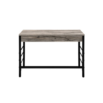 Weathered Oak Work Desk With Black Finish And Availability Comfortable Writing - & Black, Available