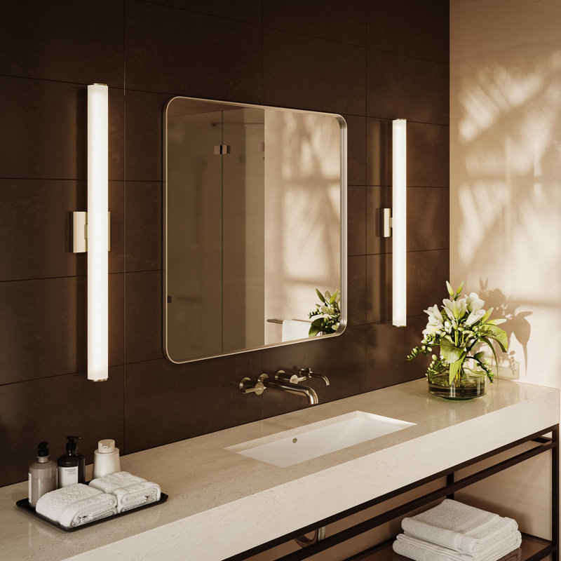 Éclairage de meuble-lavabo linéaire intégré à DEL 5CCT phase 36 Collection Phase 6,2, Nickel brossé