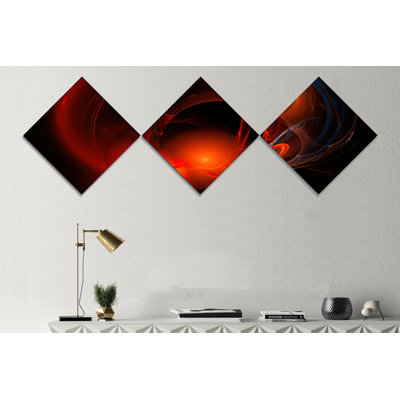 « red galactic nebula on black », impression à multiples images sur toile