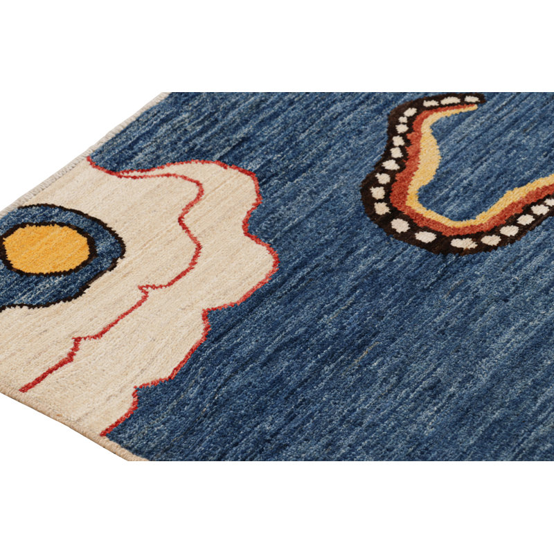 Rug & Kilim’S Contemporary Tiger Pictorial Rug In Beige, Blue And Red Tones