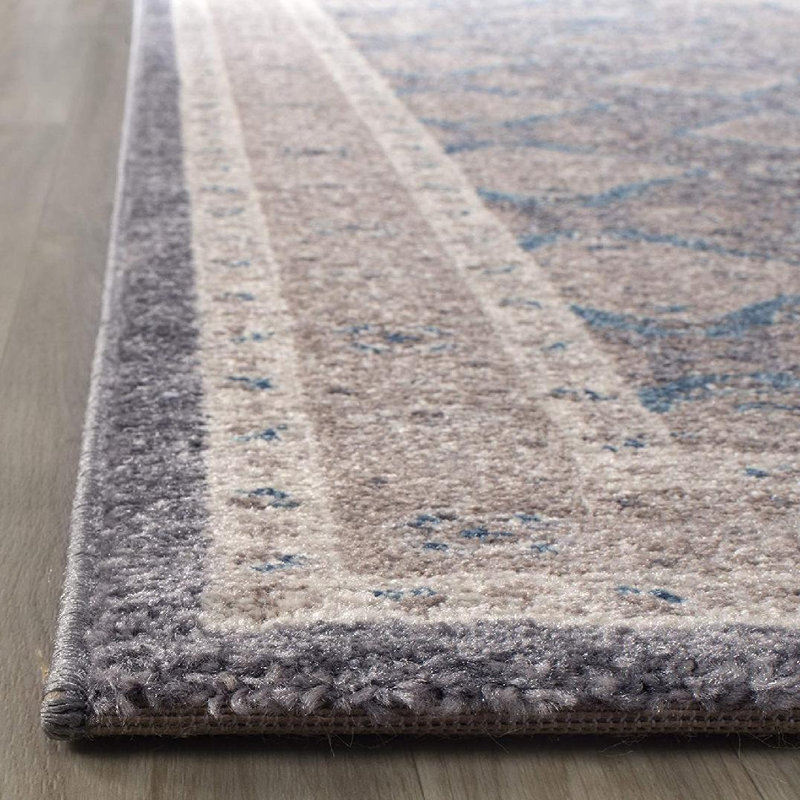 Tapis oriental gris clair / beige tissé à la machine 3 pi x 5 pi