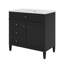 Meuble-lavabo blanc 36 po avec lavabo supérieur, armoire de rangement moderne à 2 tiroirs et plateau basculant-1585022615-1585022613