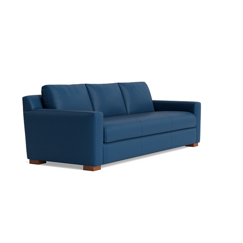 Catalina Leather Sofa (95"), Leather - Deep Blue