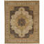 Wool Oriental Area Rug in Brown/Ivory/Navy