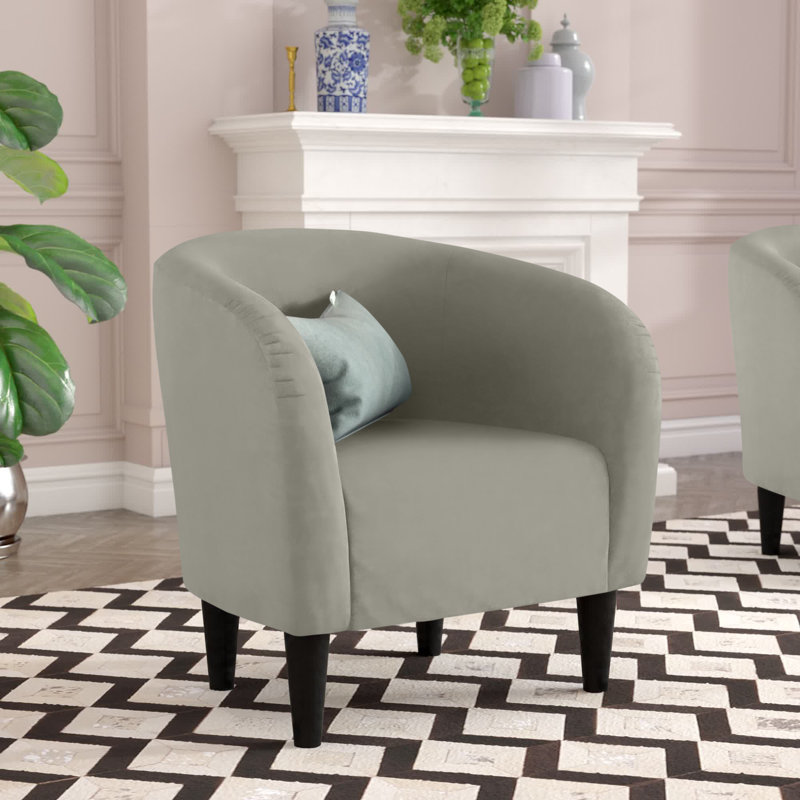 Fauteuil demi-tonneau de 29,50 po de largeur, Toulan en sergé taupe