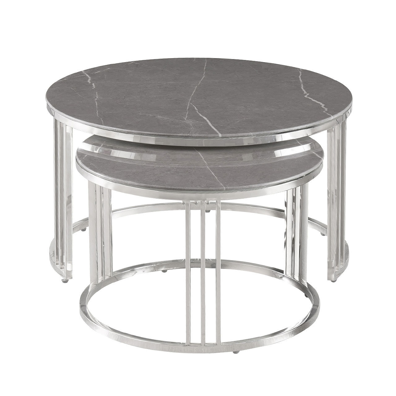 Glass top store nesting coffee tables