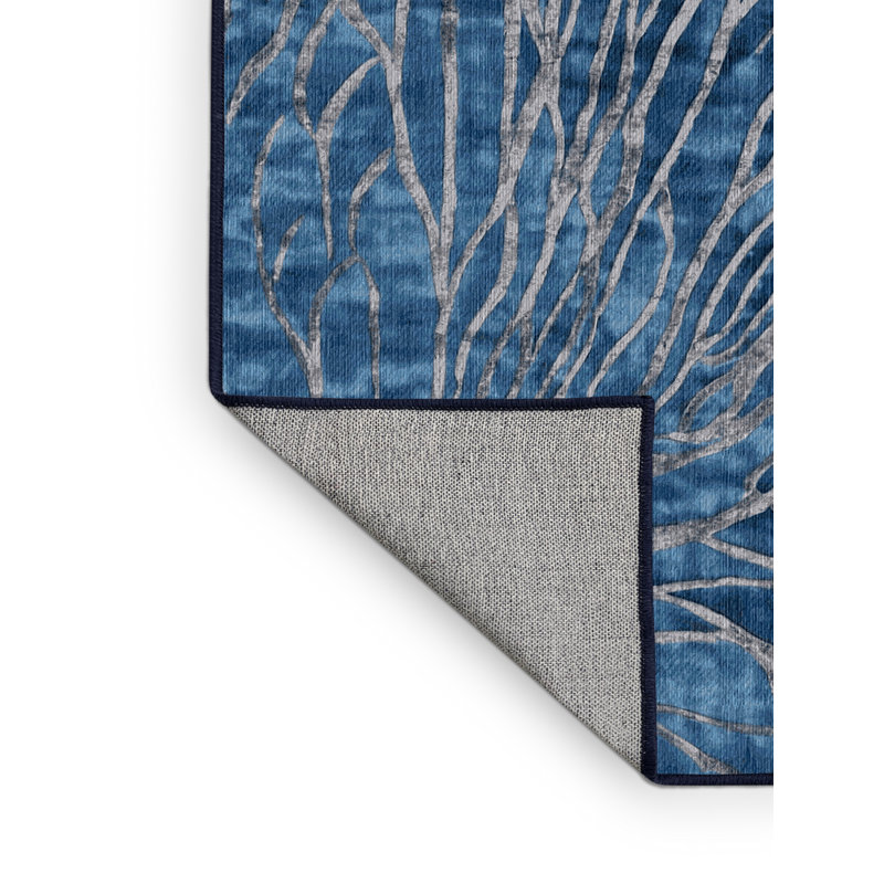 Machine Washable Gray Area Rug, Rectangle 5' x 7'