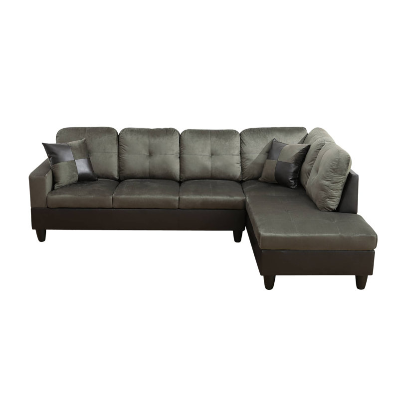 Laurana 2 - Piece Upholstered Sectional, Taupe Velvet