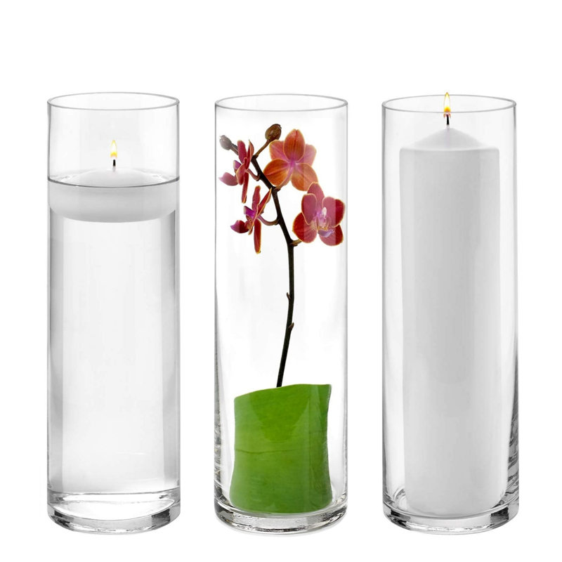 Handmade Glass Table Vase, 10" H x 3.25" W x 3.25" D