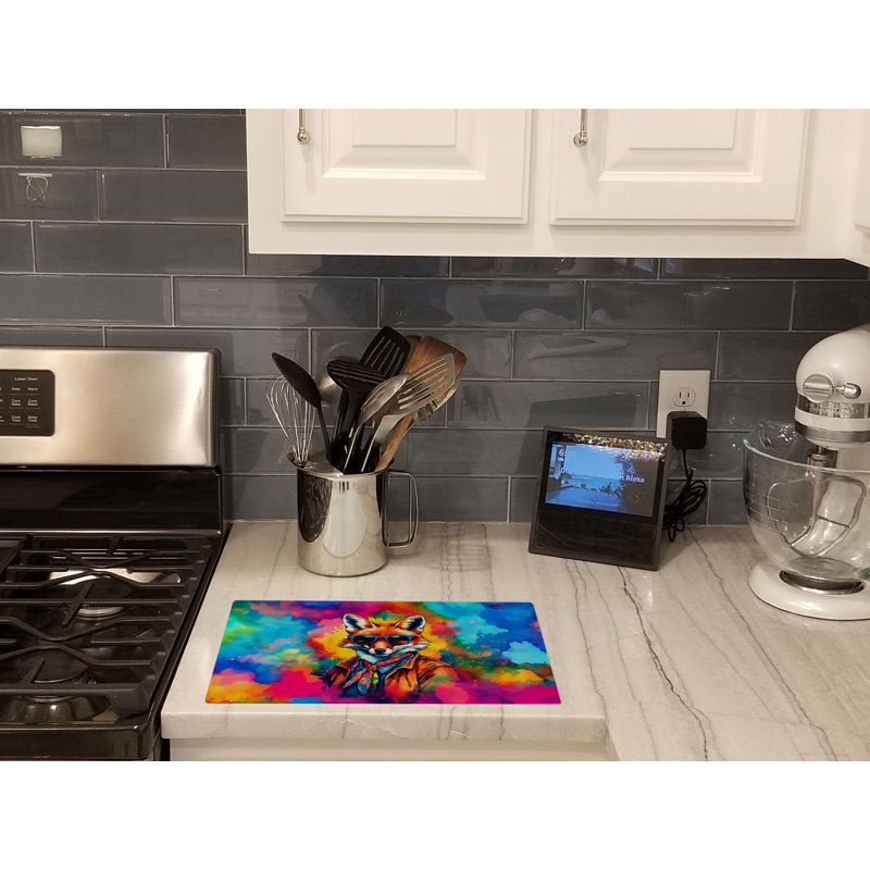 Hippie Animal Fox Glass Cutting Board