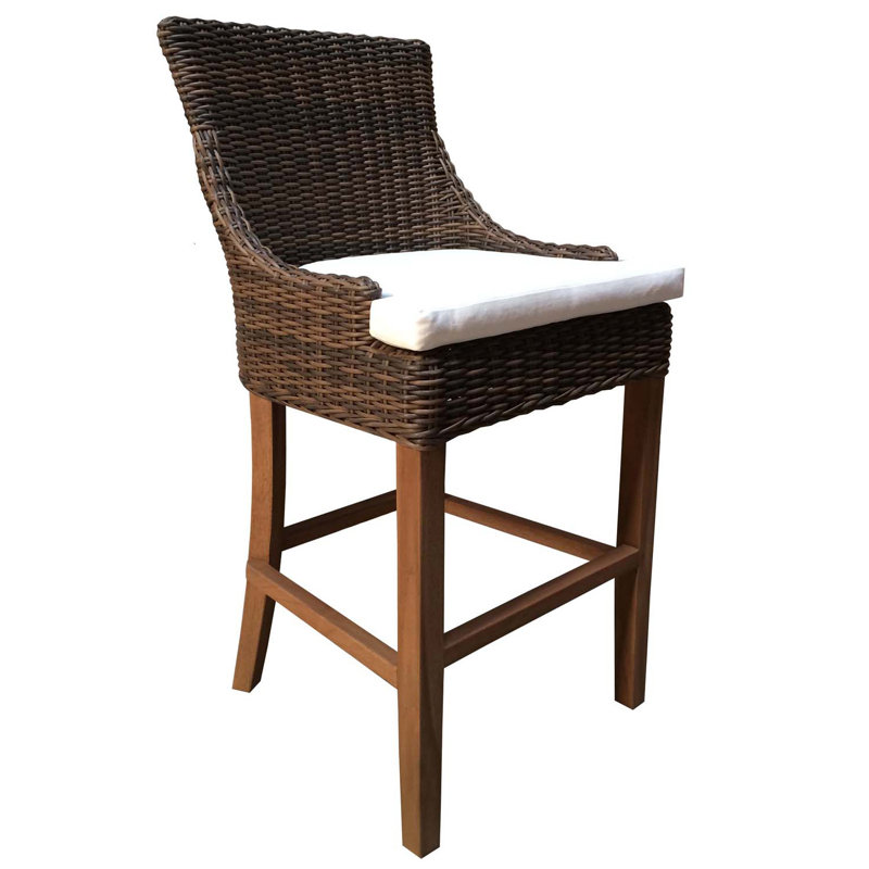 Tabouret d'extérieur Markley - Rotin en rotin, Tabouret de comptoir (assise de 24 po de hauteur)