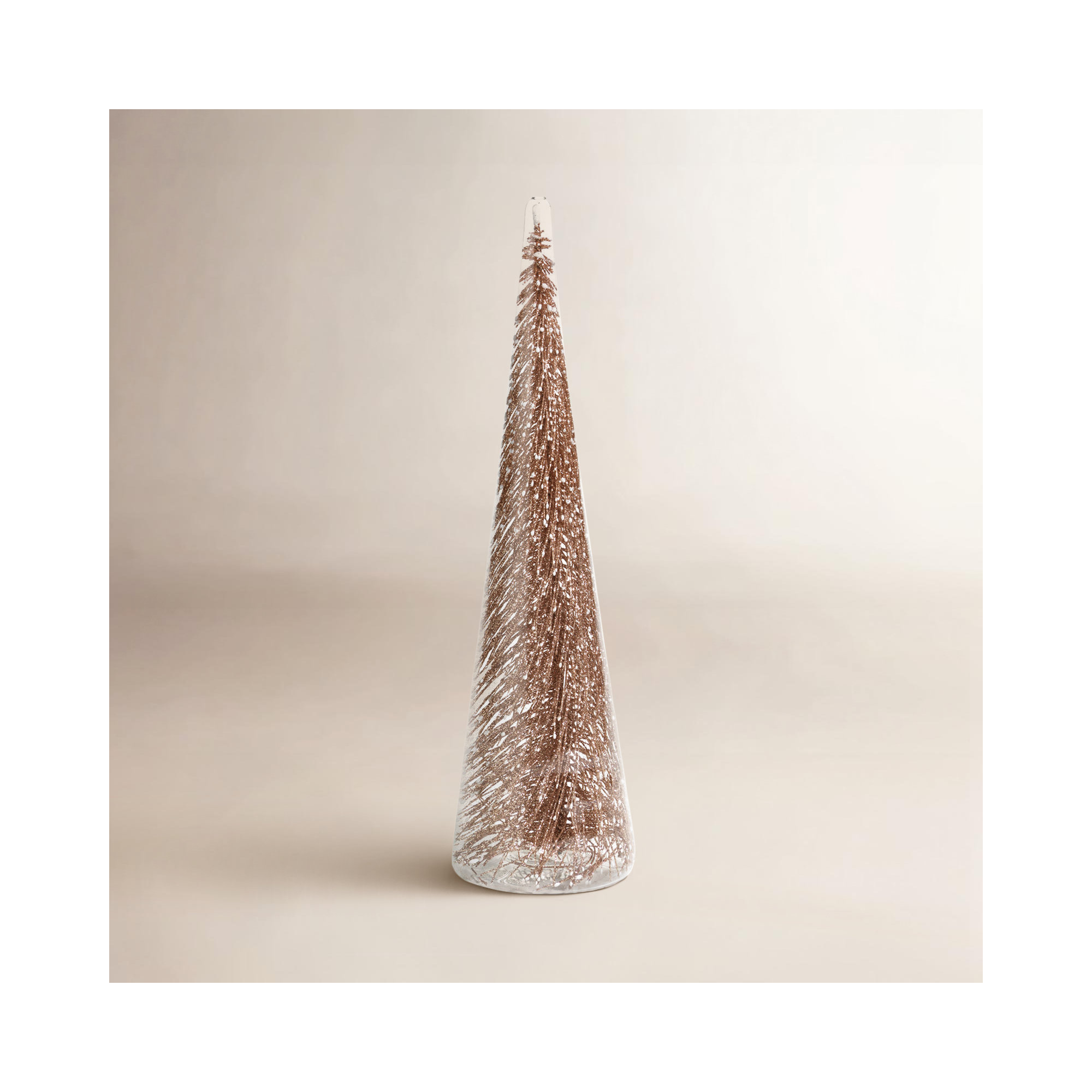 Christmas Decoration Tree, Champagne, 15.5" H x 3.5" W x 3.5" D