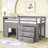 Gigel Kids Twin Loft Bed with Drawers-1887771781