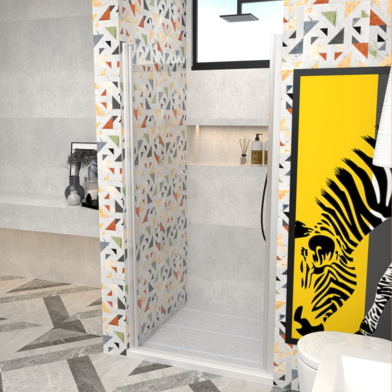 ImageYou Frameless Pivot Shower Door, 36"Wx72"H, Adjustable Width36-37 3/8", Easy Installation with Magnetic Waterproof Seal