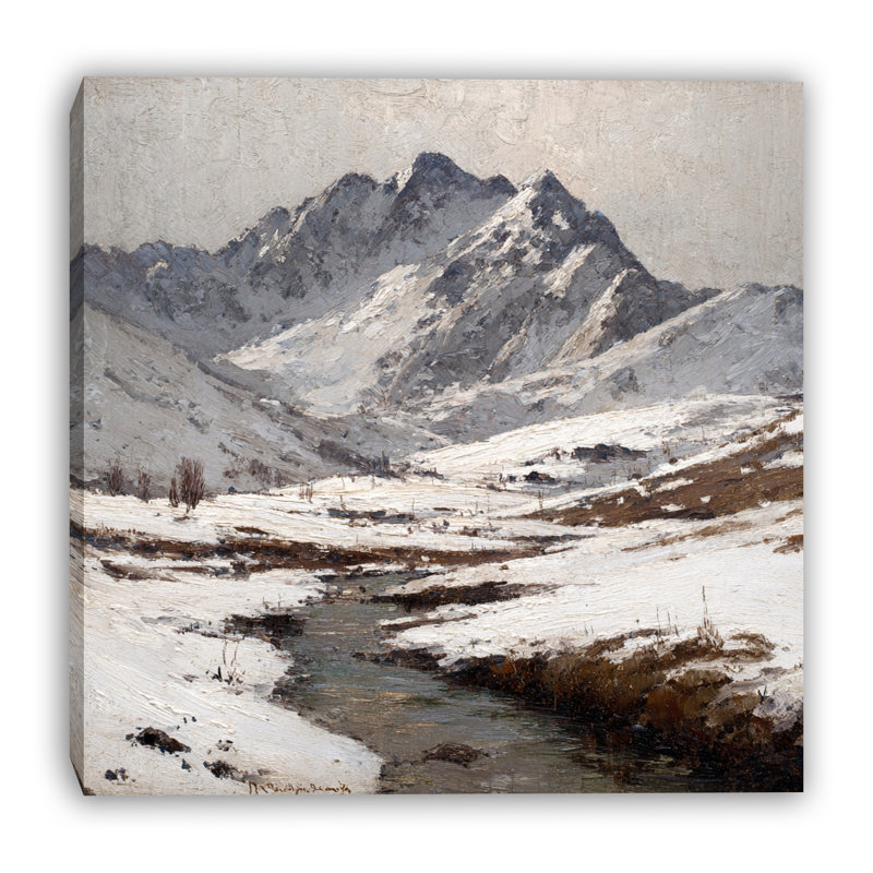 «Alpine Winter Runoff Landscape», art mural sur toile tendue, 20 po x 20 po