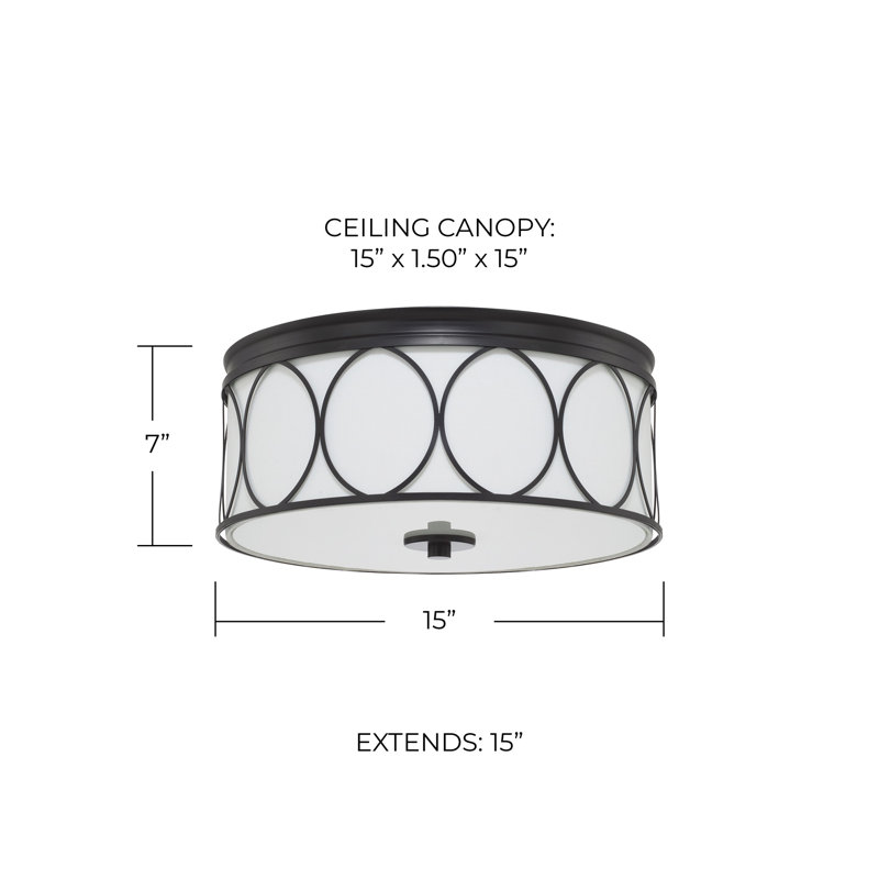 Rylann Cotton / Cotton Blend Flush Mount, Matte Black