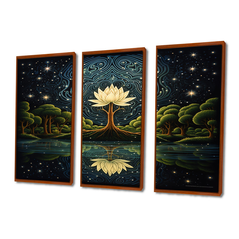 Ensemble de salon Kraemer - Lotus, Cadre flottant brun, H 32 po x l 48 po x P 1 po