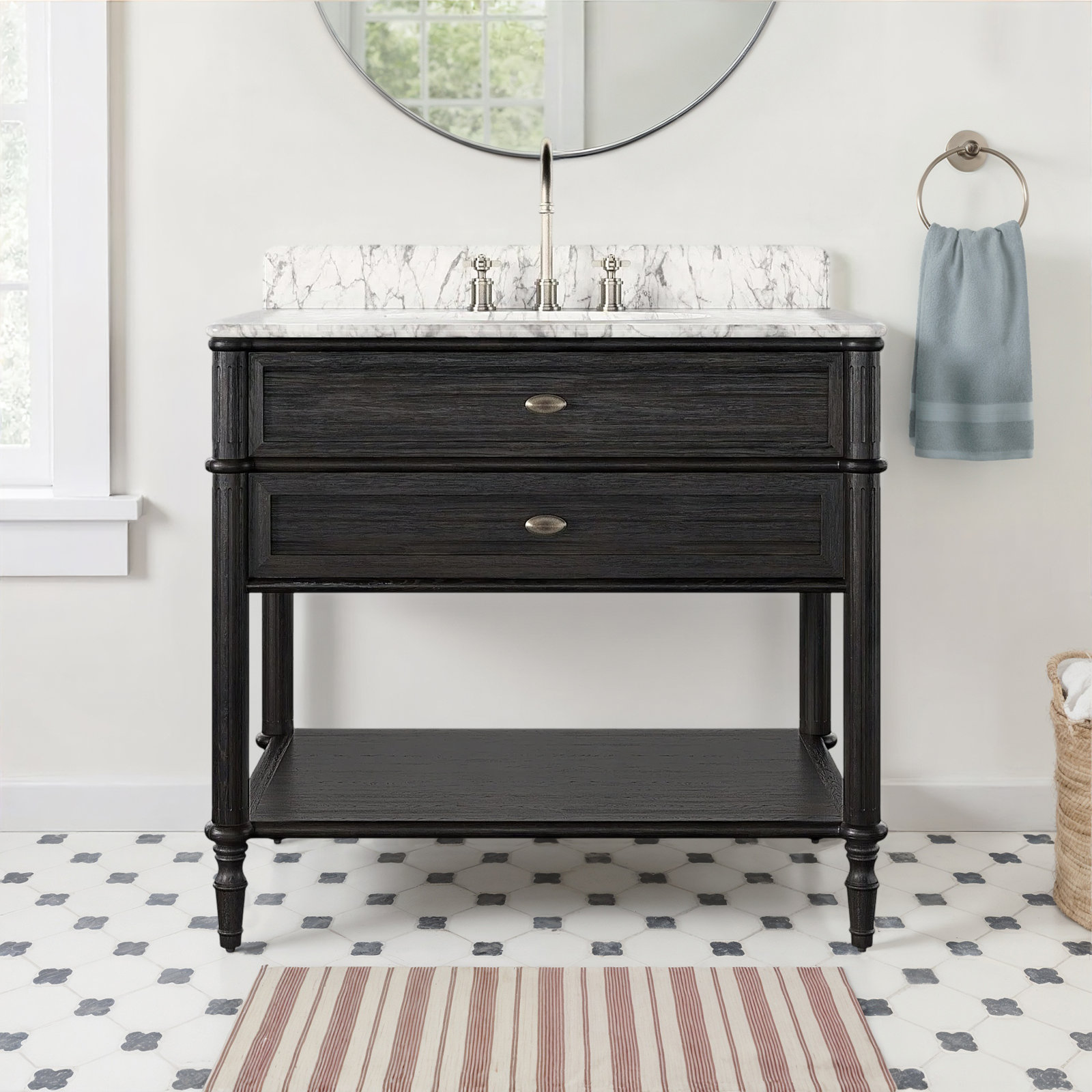 Adelene Single Bathroom Vanity, Satin Black Veneer
