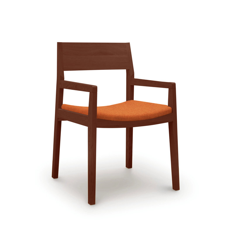 Iso Microsuede Arm Chair, Onyx Microsuede, Cognac Cherry