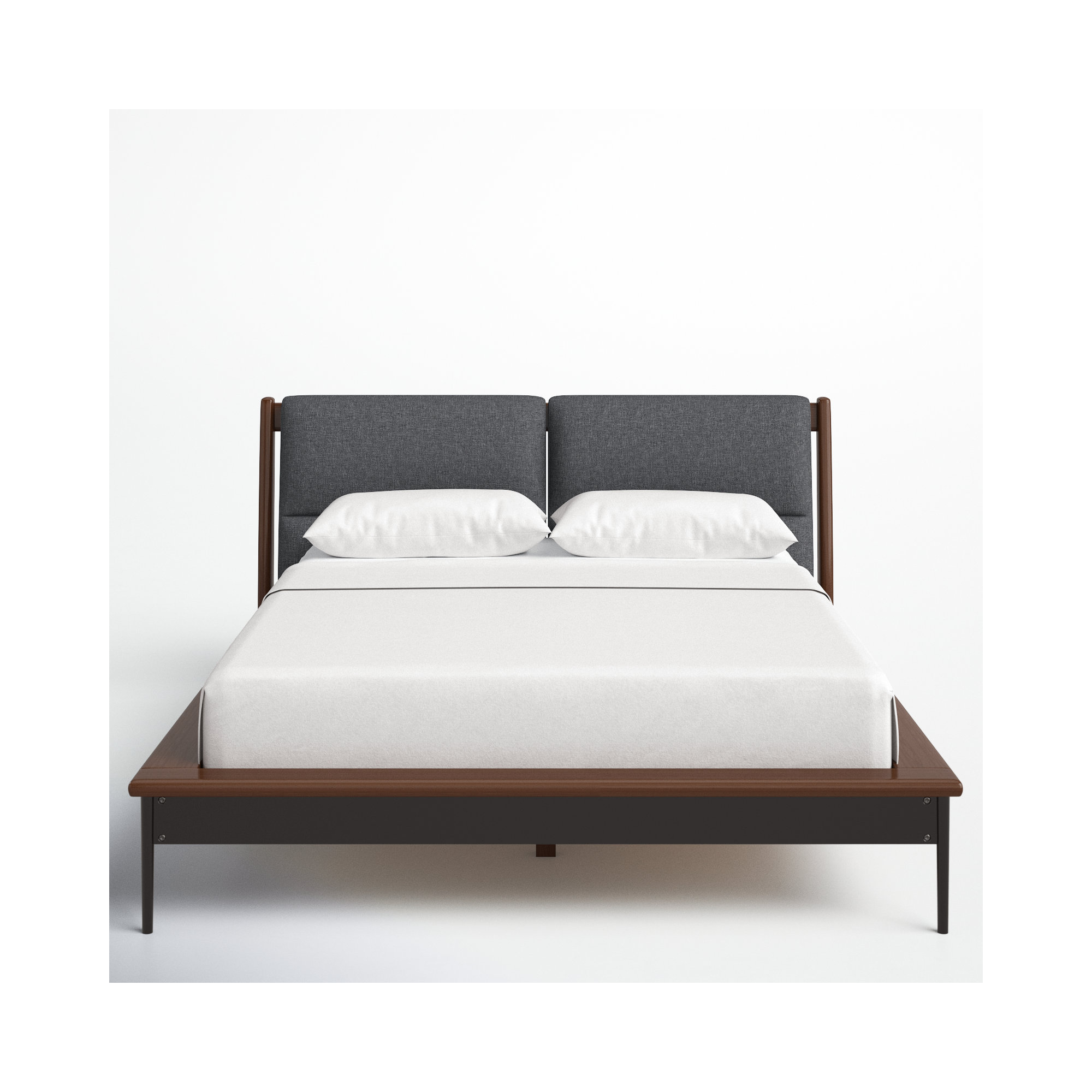 Raines Upholstered Bed, Gray, Queen