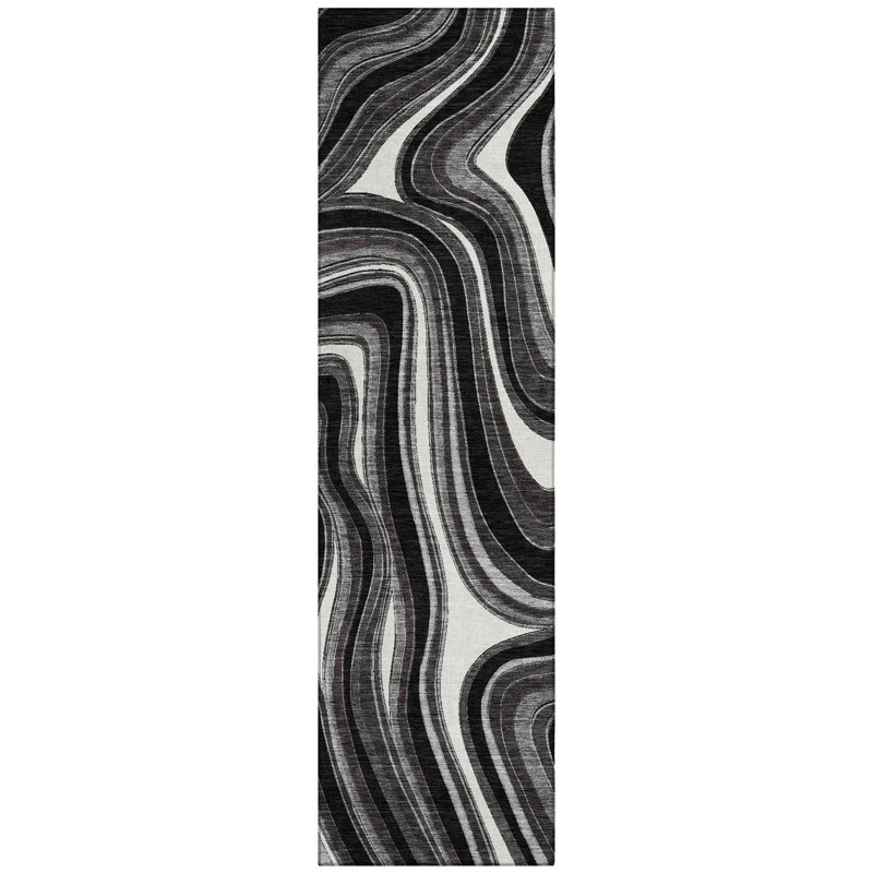 Lamanna Washable Abstract Indoor / Outdoor Rug, Runner 2'3" x 7'6"