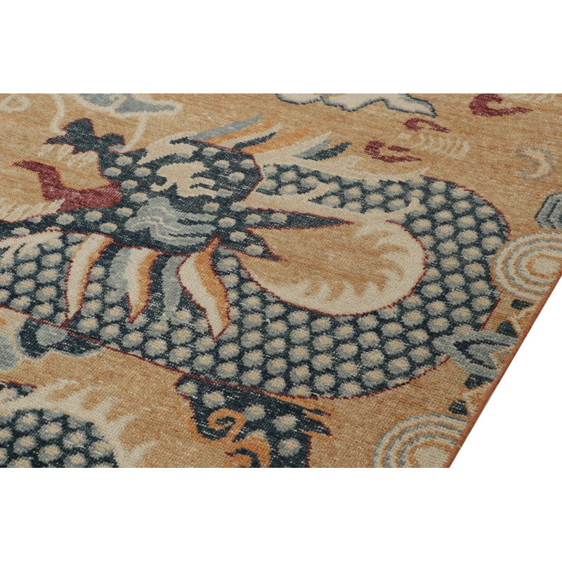 Distressed Homage Hand Knotted Wool Animal Print Area Rug, Rectangle 12' x 15'