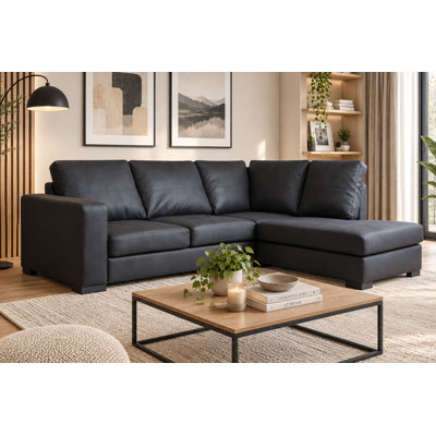4 Seater Faux Leather Corner Sofa 