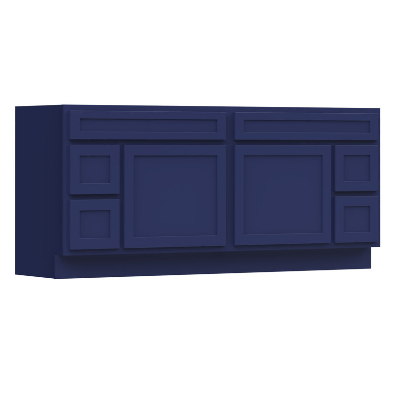 Base de meuble-lavabo double 72 po 72 po, Bleu