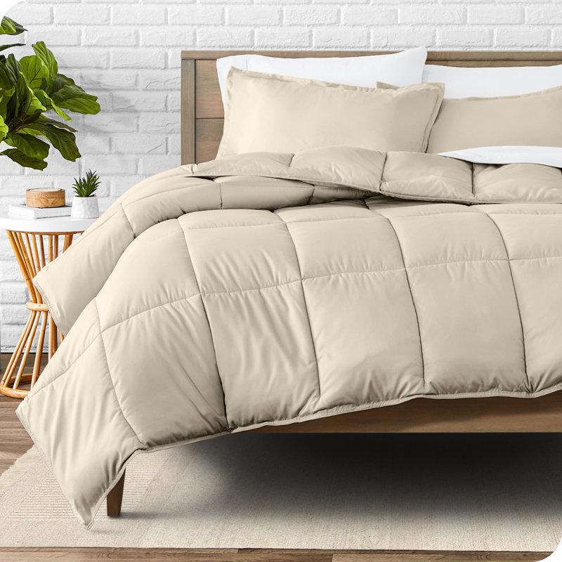 Ensemble d'édredon ultra-doux toutes saisons, Édredon pour lit simple + 1 taie décorative stan, Sable