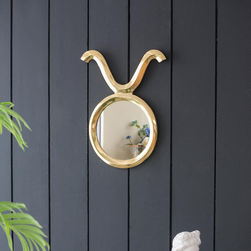 12.5" x 16" Modern Round Mirror