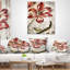 Coussin décoratif à motif floral rouge avec papillon
