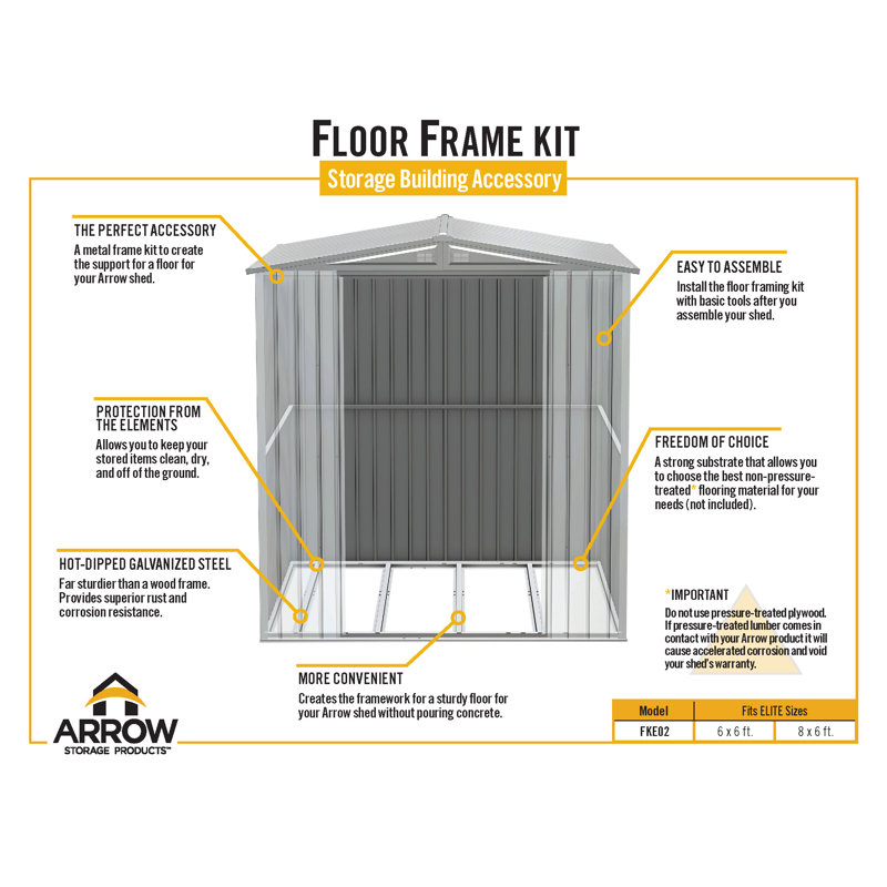 Heavy Duty Galvanized Steel Shed Floor Frame Kit