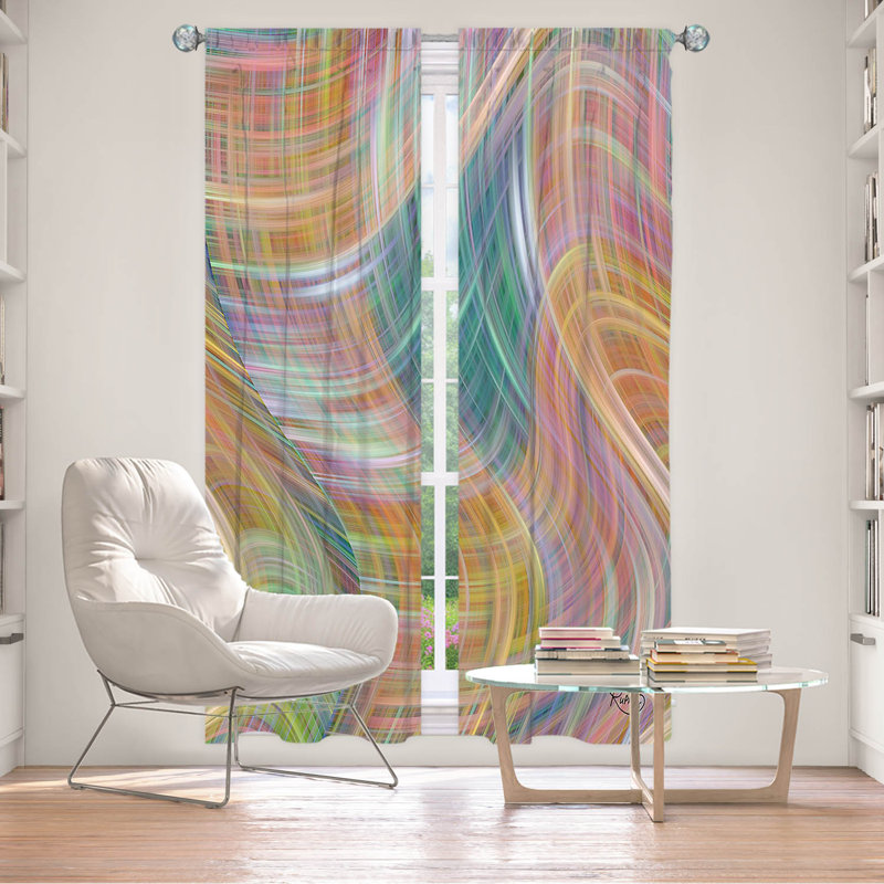 Ensemble de rideaux en polyester 2 pièces Genet Lazy Breezy Day I, L 20 po x L 82 po