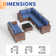 Ensemble de conversation modulaire en rotin pour 7 personnes avec coussins