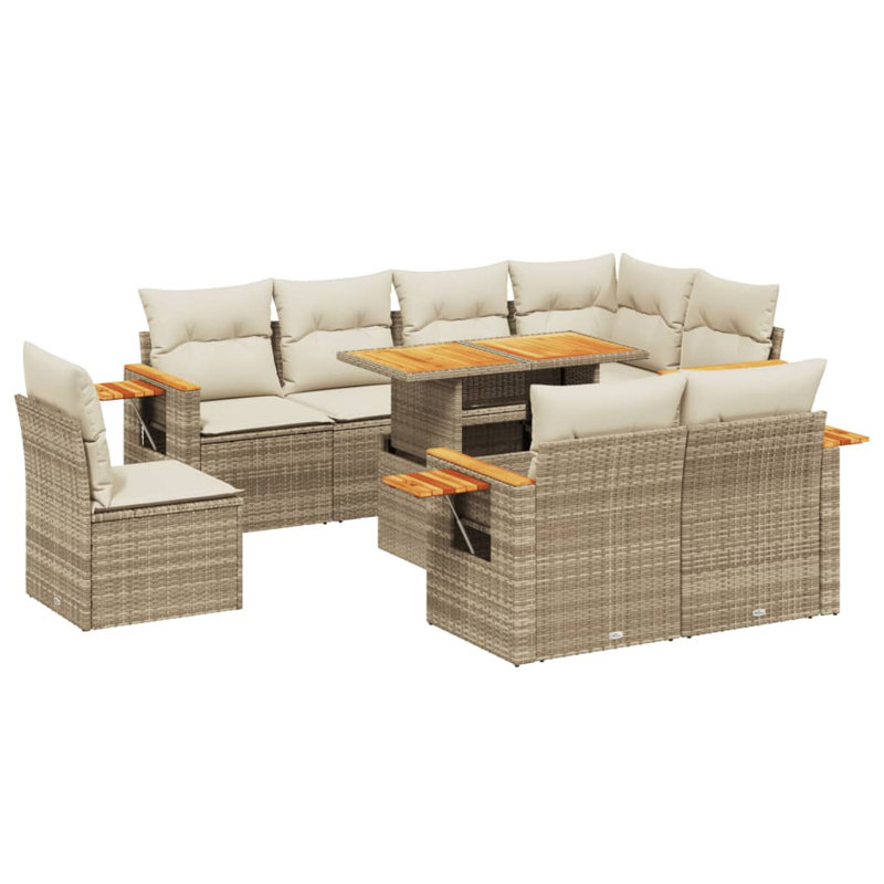  Ensemble de canapé de jardin beige