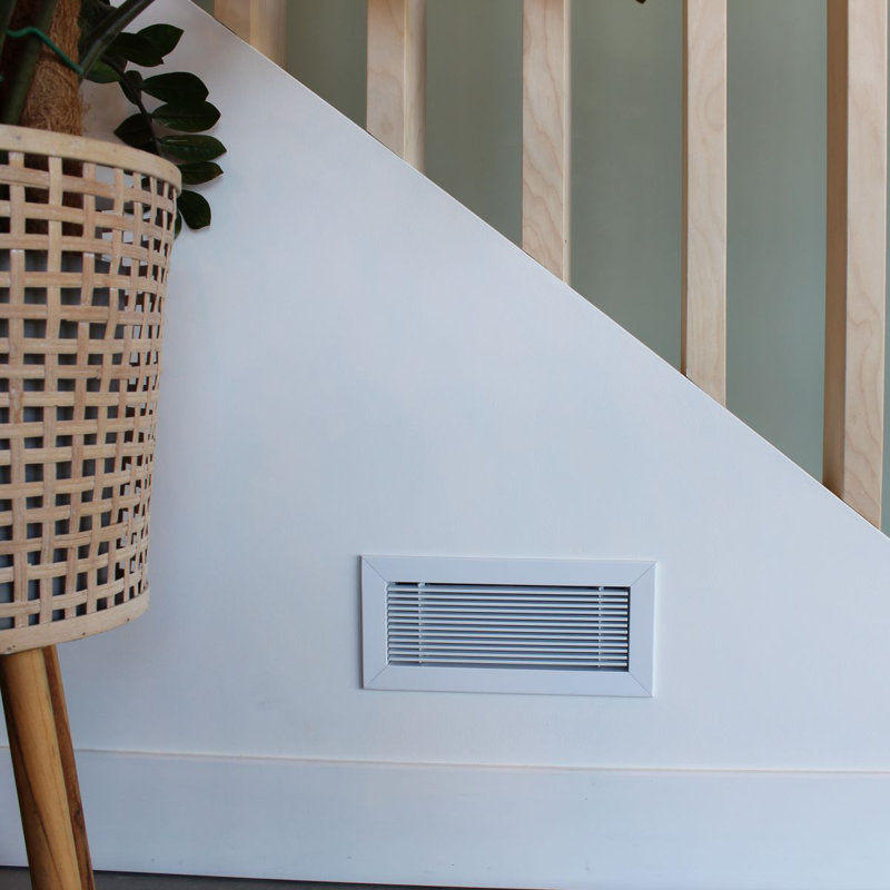 Registre de ventilation en aluminium de qualité supérieure avec insert linéaire blanc amovible, 4 po x 10 po, Blanc