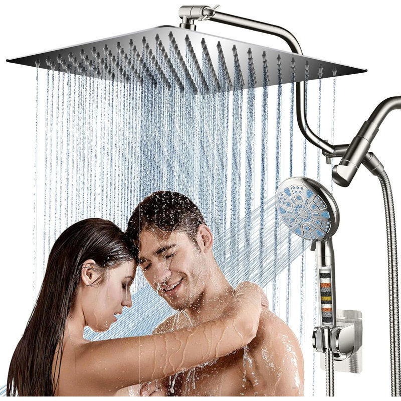 Pomme de douche à pluie 3 voies 12 pouces en métal