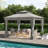 Sunjoy Soft Top Gazebo 11 ft. x 13 ft. Steel Gazebo with 2-Tier Hip Roof,Netting and Curtain,Metal Structure-1686420445