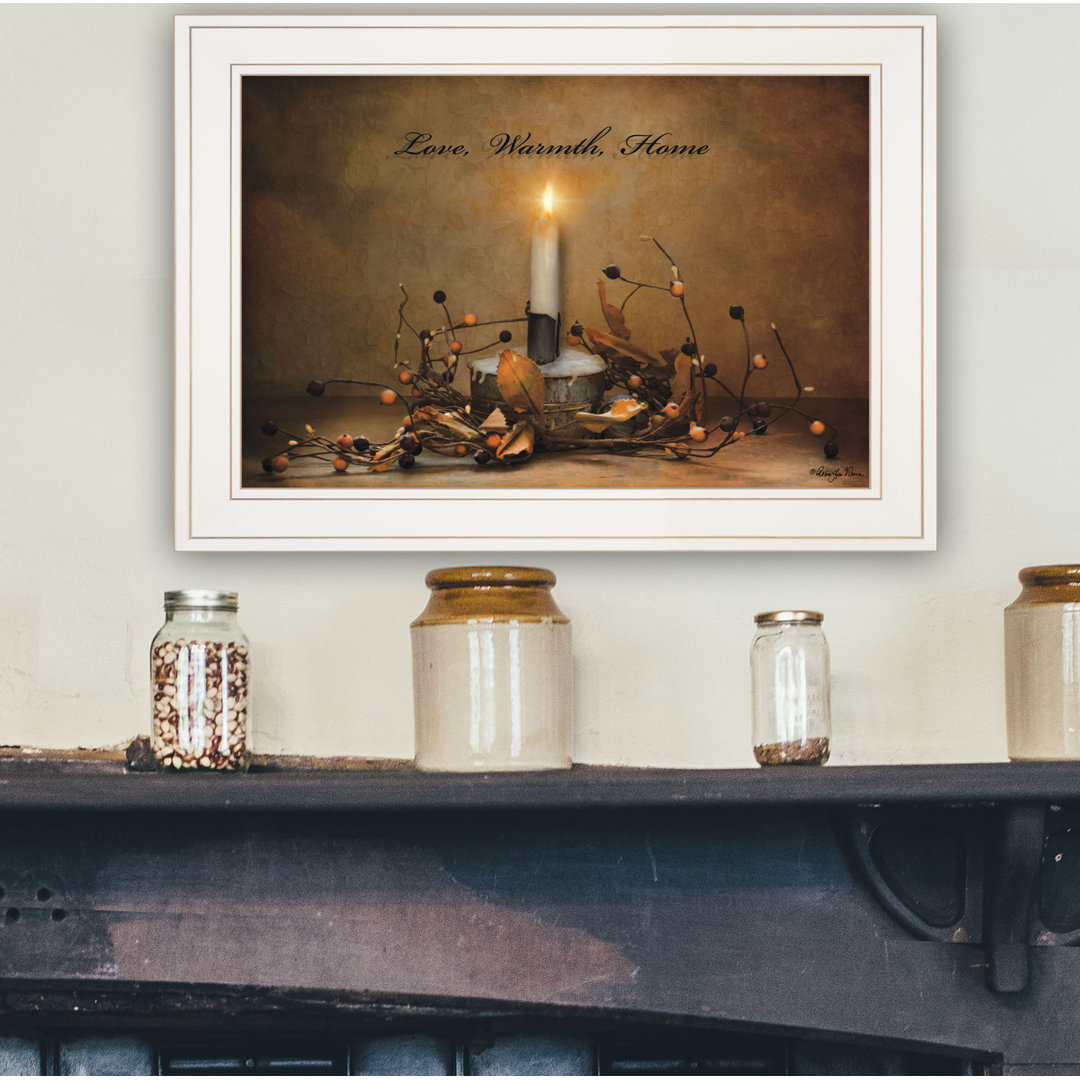 Love, Warmth, Home Framed Wall Art for Living Room, Home Wall Décor for Bedroom by Robin-Lee Vieira August Grove® 