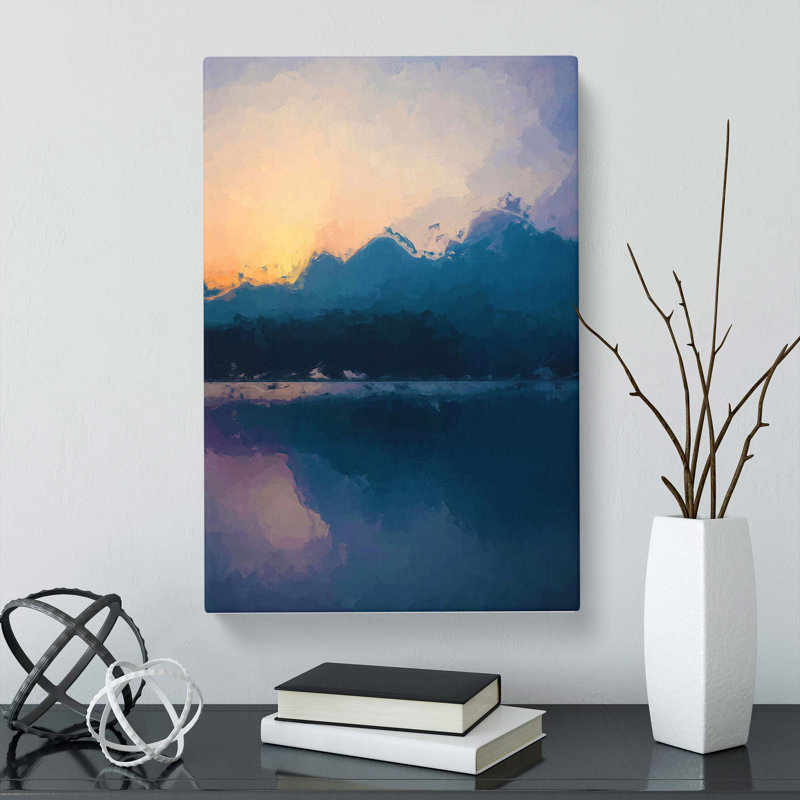Sunrise Over The Mountains Abstract - Wrapped Canvas Print, 91cm H x 60cm W x 3cm D