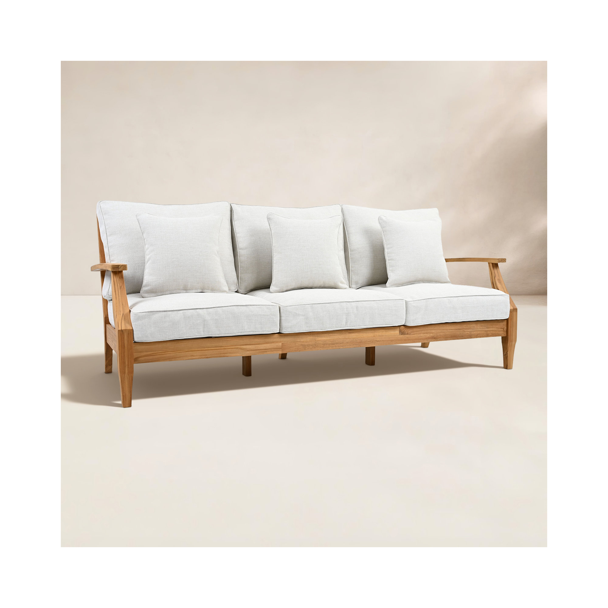 Clairmont Teakwood Patio Sofa, White