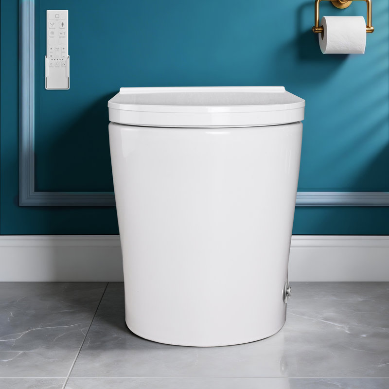 17.1" ADA Chair Height Smart Toilet with Bidet, Digital Display, Heated Seat, Warm Air Dryer, Adjustable Water Temp, Feminine Wash, Night Light