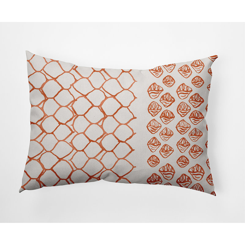 Geometric Reversible Throw Pillow, Orange