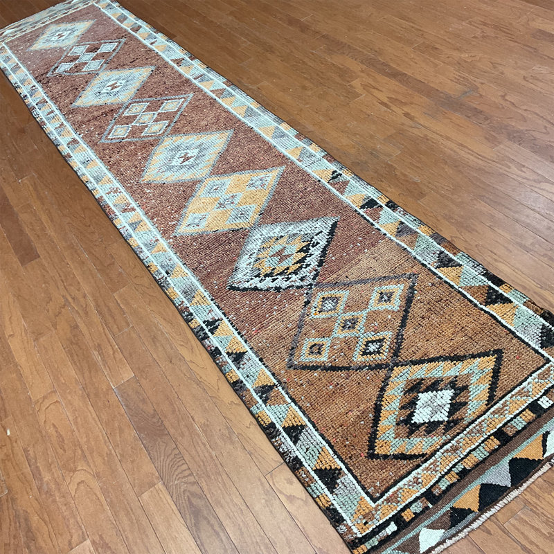  Handmade Turkish Oushak Wool Runner