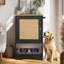 Mangeoire surélevée pour chien avec armoire de rangement et 2 bols, ensemble anti-basculement, crochets latéraux, noir