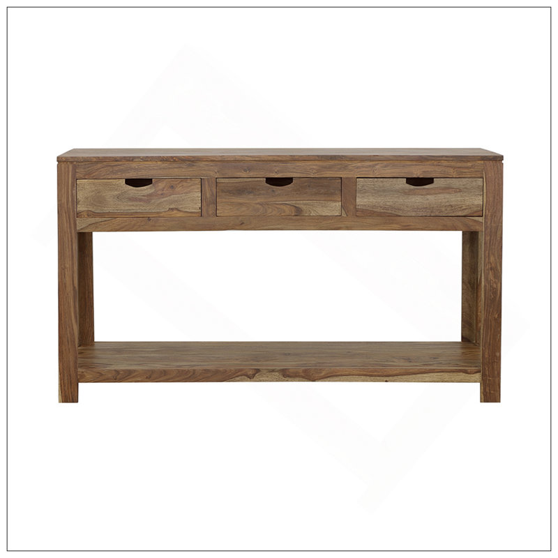 Console à 3 tiroirs Tucker Natural avec tablette inférieure