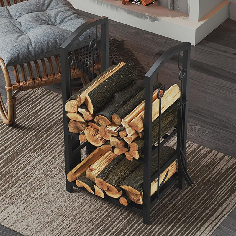 15.75" W Metal Log Rack