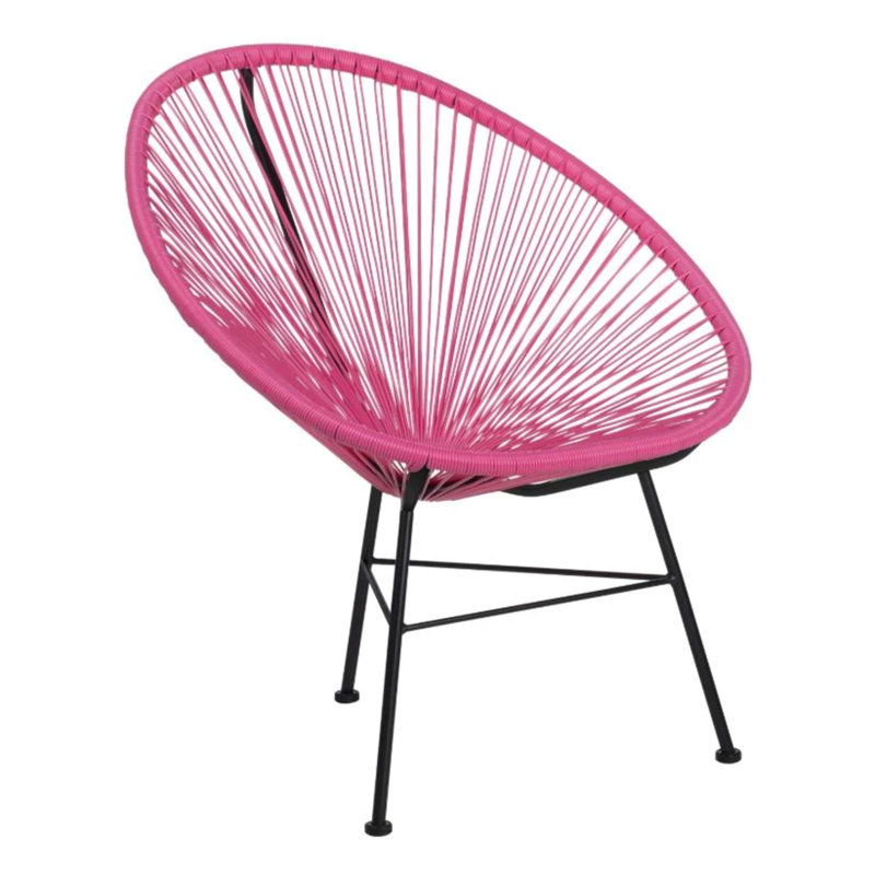 Chaise d'appoint de patio Jahray, Rose