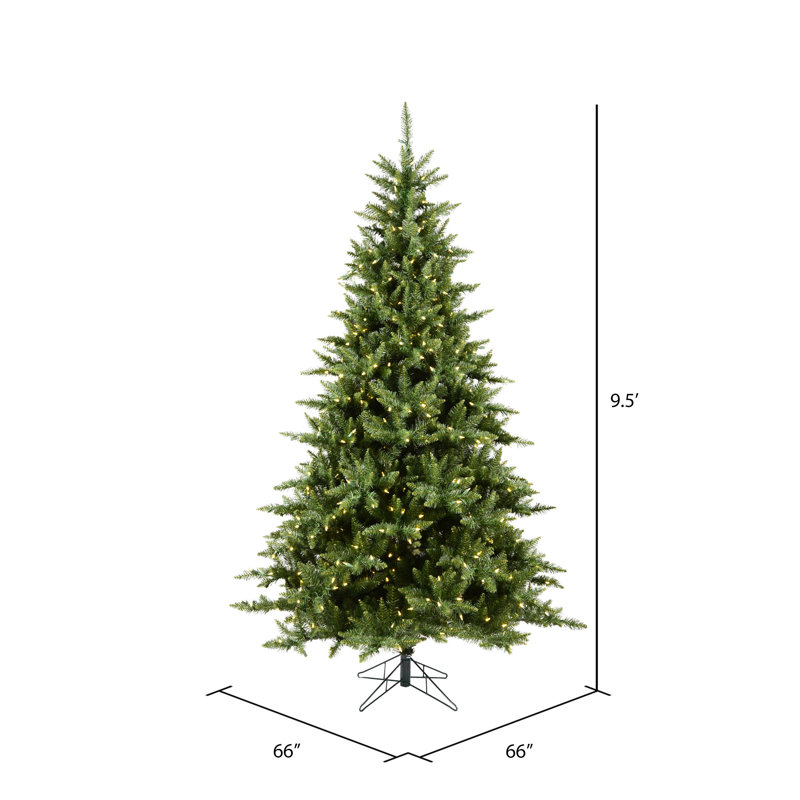 Camdon Lighted Artificial Fir Christmas Tree, 9.5' H x 66" W, Warm White